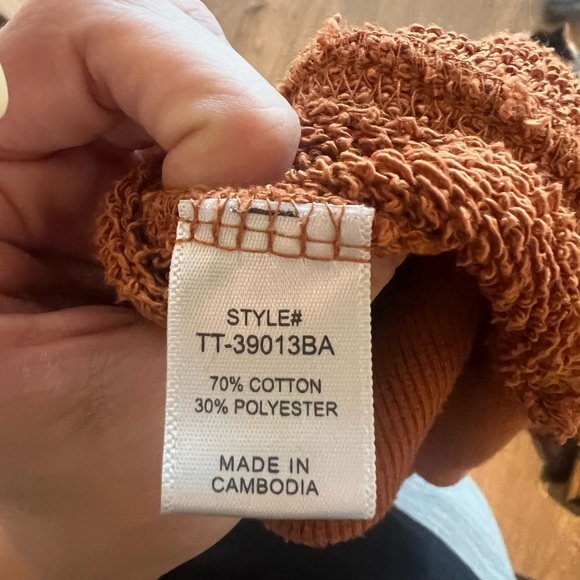 Cropped hooded Sweatshirt (Copper/Orange) - Picture 3 of 5